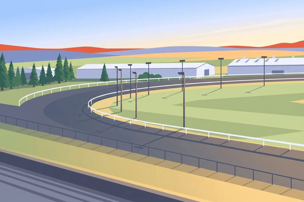 Racetrack oval at the Rocky Mountain Turf Club, Lethbridge