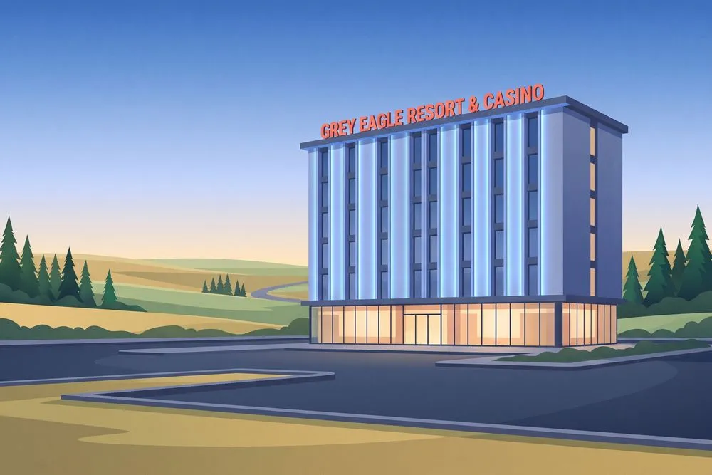 Grey Eagle Resort & Casino at dusk