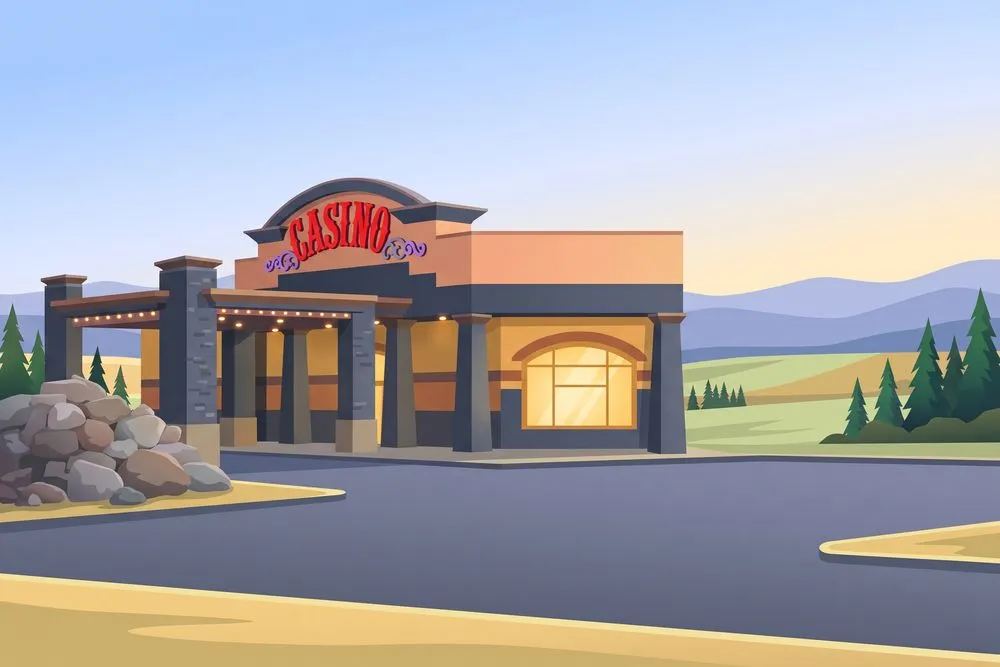 PURE Casino Yellowhead entrance at dusk